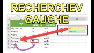 Excel  Effectuer une RECHERCHEV vers la gauche [upl. by Nwahsud]