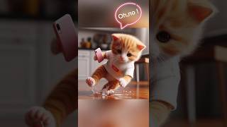 Phone broke 📱😱 shorts cat poorcat shortcat catlife catlover [upl. by Lleihsad]