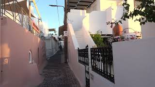 Walking from Firostefani Square to Sunset Hotel Santorini Greece [upl. by Bonny]