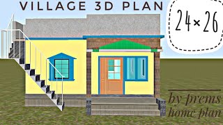 House plan for village side  24 by 26 house plan by prems home plan [upl. by Gathers580]