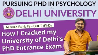 PhD in Psychology from Delhi University  How I cracked my Exam  Books Syllabus Pattern Routine [upl. by Campball813]