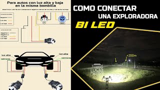 CÓMO CONECTAR UNA EXPLORADORA BI LED CON DIAGRAMAS [upl. by Tray]