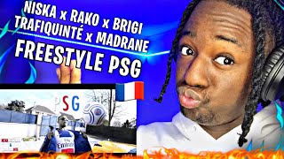 Niska ft Rako Brigi Trafiquinté Madrane  Freestyle PSG Clip officiel  REACTION [upl. by Ahsimaj503]