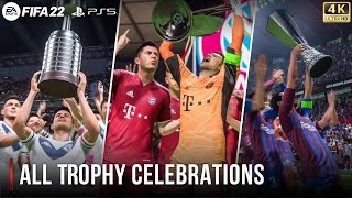 FIFA 22  All Trophy Celebrations  PS5™ 4K 60FPS [upl. by Hynes]