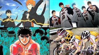 TOP SPOKON ANIME OPENINGS HAJIME NO IPPO HAIKYUU YOWAMUSHI PEDAL Y KUROKO NO BASUKE [upl. by Gower428]