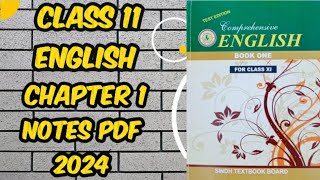 Class 11 English Chapter 1 Notes PDF 2024  All Questions And Exercises Solved  Academic Avenue [upl. by Harrod]