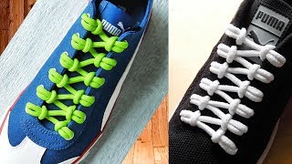 〔靴紐の結び方〕規則正しい模様がきれいな靴ひもの通し方 丸ひも編 how to tie shoelaces 〔生活に役立つ！〕 [upl. by Nylidnam]