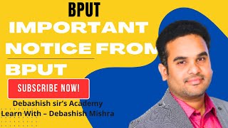 IMPORTANT NOTICE FROM BPUT [upl. by Adehsar]