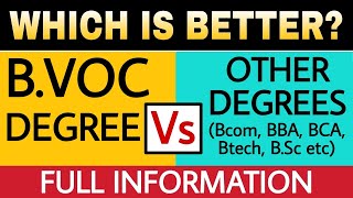 BVoc Degree Vs Other Degrees BBABCABTechBA etc  BVoc Course Details in Hindi  Sunil Adhikari [upl. by Samuella]