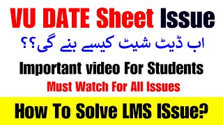 How To Solve DATE SHeet ISsue Vu Date Sheet spring 2024  Vu mid term date sheet 2024 [upl. by Ailliw]