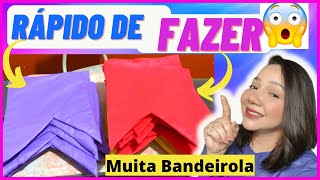 COMO FAZER BANDEIROLAS DE FESTA JUNINA EM GRANDE QUANTIDADE bandeirolas São João fácil e rápidoDiy [upl. by Avehstab]