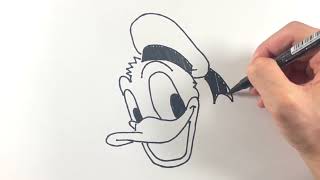 【簡単】ドナルドの描き方！ゆっくり描いてみた！【ミッキーマウス】 How to draw Donald [upl. by Clarette385]