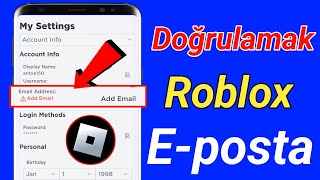 Robloxta Epostanızı Doğrulama  Roblox Eposta Adresinizi Doğrulayın [upl. by Cresida]