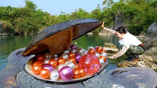 😱😱Open the giant freshwater clam which nurtures countless dazzling pearls of high quality and charm [upl. by Tsui701]