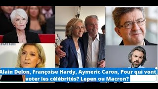 Alain Delon Françoise Hardy Aymeric Caron Pour qui vont voter les célébrités Lepen ou Macron [upl. by Elleinnod307]