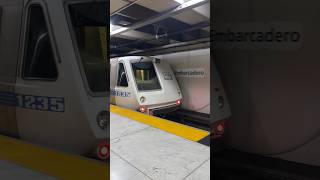 2 BART trains departing Embarcadero station [upl. by Onirefez]