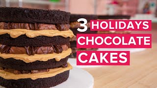 3 Holiday Chocolate MEGA CAKES  How To Cake It [upl. by Elawalo421]