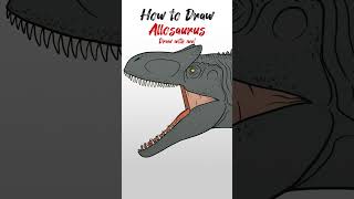 How to Draw Allosaurus Head dinosaur Jurassic World Dominion short dinosaur dinosaurdrawing [upl. by Sitelc]