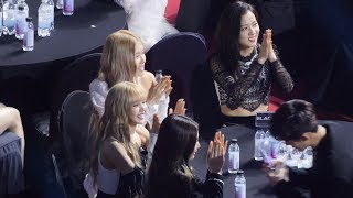 190123 블랙핑크BLACKPINK아이콘iKON 올해의 음반제작상 수상소감 Reaction 4K 직캠 Fancam 2018 가온차트어워드 by Mera [upl. by Reffinej]