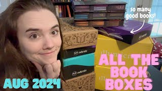 August 2024 Book Unboxing  Illumicrate Fairyloot Owlcrate [upl. by Nitsur]