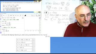 Mathematik Matura HAK Jan 2024 Aufgabe 6ab BAUTEILE Kostenfunktion [upl. by Ardnalak993]