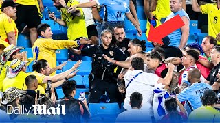 Moment Darwin Núñez confronts fans in stands after Uruguays Copa America defeat to Colombia [upl. by Lamoree]