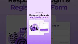 Responsive Login And Registration Form Using HTML CSS And JavaScript [upl. by Alitha]