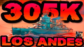 Los Andes 305K DMG SECONDARY MONSTER ⚓️ World of Warships Epic Replays 🚢 worldofwarships [upl. by Kutzenco]