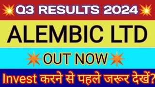 Alembic Ltd Q3 Results 2024 🔴 Alembic Ltd Results 🔴 Alembic Ltd Share Latest News [upl. by Acyssej]