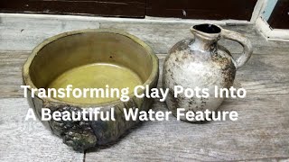 Transforming Clay Pots into A Beautiful Water FeatureHome Decor made Easy [upl. by Edita334]