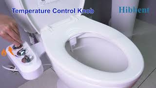 How to Install Hibbent Toilet Seat Bidet Attachment 2000  Installation  Dual Nozzles Spray Test [upl. by Anyotal]