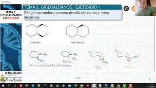 TEMA 2 CICLOALCANOS  EJERCICIO 1 DIBUJAR DECALINAS EN FORMA DE SILLA [upl. by Seymour]