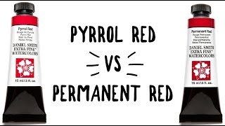 Daniel Smith Color Showdown S2E3 Pyrrole Red vs Permanent Red [upl. by Alyakem]