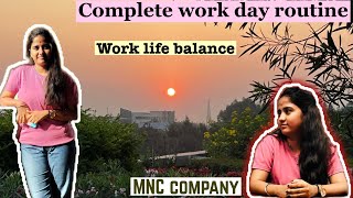 Complete work day Routine👩‍💻 Work life balance‼️ MNC company ♥️ How I manage things🍃 [upl. by Danit]