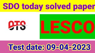 SDO LESCO Today solved paper  ots lesco todaypaper [upl. by Armbruster]