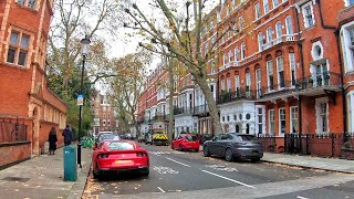 Walking London Earls Court to Gloucester Road on a Misty Day [upl. by Desdamonna845]