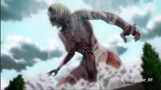 Annie and Reiner Transformation  Attack On Titan Episode 85 [upl. by Tanah]