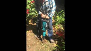 Digging with Makita 27lb Jackhammer [upl. by Acenahs]