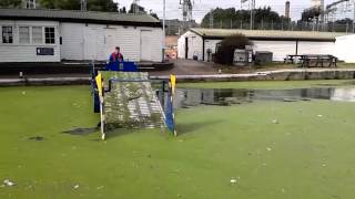 Duck weed removal on the Regents Canal [upl. by Nnarefinnej]