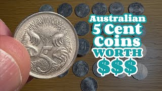 AUSTRALIAN 5c COINS TO LOOK FOR WORTH MONEY  2024 5c Coins [upl. by Cheston236]