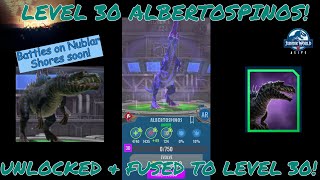 LEVEL 30 ALBERTOSPINOS CREATED amp FUSED TO 30 Jurassic World Alive 213 [upl. by Gnoix]