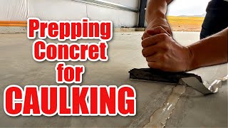 Cleaning CAULKING and SCRAPING Concrete Relief Joint Cuts  Shop Build part 17 [upl. by Elaina759]