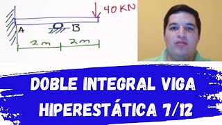 Método doble integración en VIGA HIPERESTÁTICA EMPOTRADA con VOLADIZO  ecuación curva elástica [upl. by Reger510]