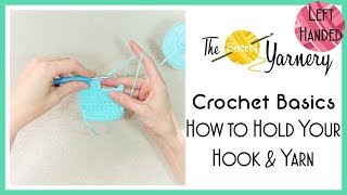 LEFT HANDED Crochet Basics  How to Hold Your Hook amp Yarn [upl. by Dralliw687]