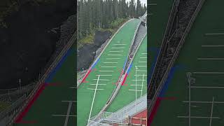 Ski Jumper practicing in Trondheim Norway August 2024 [upl. by Lesirg370]