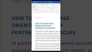 How to change page orientation in MS Word shorts pageorientation [upl. by Gelasius]