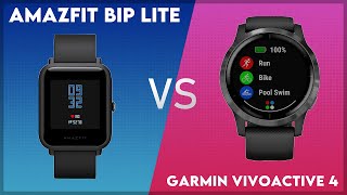 Amazfit Bip Lite vs Garmin Vivoactive 4 Comparison [upl. by Nakre514]