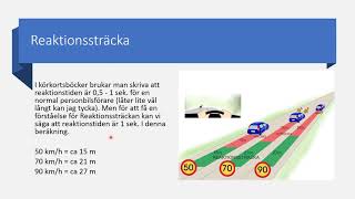 Reaktions plus bromssträcka blir Stoppsträcka [upl. by Nivart530]