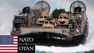 NATO US Marines land in Estonia in LCAC landing craft [upl. by Enahpad]