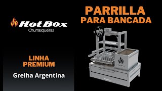 Churrasqueira Parrilla Premium para Bancada Argentina 74x45 com FireBox e Elevação  3 Espetos [upl. by Yetak]